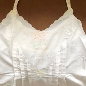 Vintage Barbizon Nightgown White Spaghetti Straps